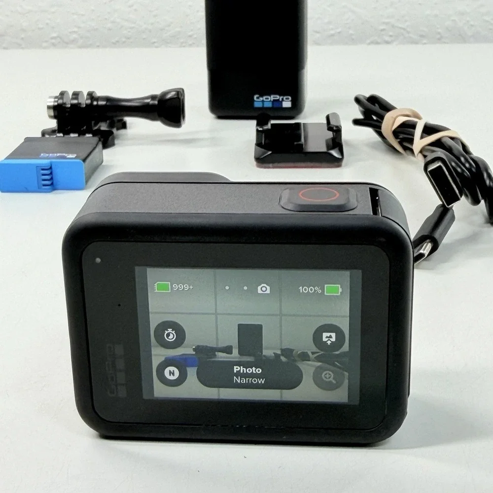 GoPro HERO8 Black 4K Action Camera - Batteries Charger 256GB SD Card Cable Mount